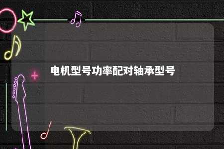 电机型号功率配对轴承型号 